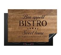 KitchenYeah© Protezione Piano Cottura Tappetino per Induzione 76x51 cm Cucina Proteggi Coprifornello Antiscivolo Hout - Buon appetito - Bistro