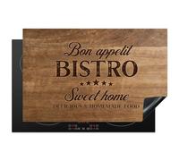 KitchenYeah© Protezione Piano Cottura Tappetino per Induzione 81x52 cm Cucina Proteggi Coprifornello Antiscivolo Hout - Buon appetito - Bistro