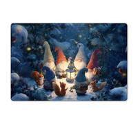 KitchenYeah© Set di Tovagliette Colazione Lavabili 6 Pezzi 45x30 cm Tovaglietta Americana in Plastica Colorata Antiscivolo Design Moderno Decorazioni Natilizie Inverno - Gnomi - Multicolore