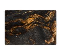 KitchenYeah© Set Tovagliette Americane Lavabili 6 Pezzi 45x30 cm Tovaglietta Plastica Rettangolare Antiscivolo per Cucina o Sala da Pranzo Marmo - Lime - Nero - Oro - Effetto Marmo - Lusso