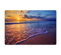 KitchenYeah© Tovagliette Americane Lavabili in Vinile 6 Pezzi 45x30 cm Tovaglietta Colazione Plastificata Rettangolare Stile Elegante Mare - Spiaggia - Tramonto - Nuvole - Orizzonte