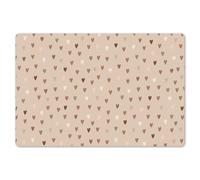 KitchenYeah© Tovagliette Americane Lavabili in Vinile 6 Pezzi 45x30 cm Tovaglietta Colazione Plastificata Rettangolare Stile Elegante Cuori - Marrone - Fantasie - Bambino