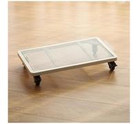 KITCISSL Porta Piante da Interno Mobile Rettangolare Portavasi in Ferro Carrello con Ruote Portatutto, Portavasi da Esterno Vassoi Carrellino con Ruote Portatutto Grande Carrello(Beige,30x50cm)