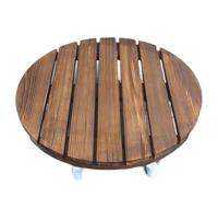 KITCISSL Portavasi da Balcone Carrellino con Ruote Portatutto Portapiante in Legno, Carrello con Ruote Portatutto Vassoi, Porta Piante Legno Base Supporto Porta Vaso Vassoio(45x45cm)