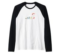 Kite Board Kitesurfing Evolution Kitesurfing Kitesurfer Retro Maglia con Maniche Raglan