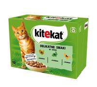 KITEKAT Delikatne Smaki in salsa 12x85g cibo umido per gatti con tacchino, coniglio e pollame