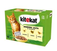 KITEKAT Drobiowa Uczta in gelatina 12x85g cibo umido per gatti con pollo, tacchino e pollame