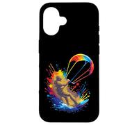 Kitesurf Art Splash - Sport Extreme Rider e Ala Colorata Custodia per iPhone 16