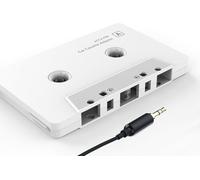 Kitgody Adattatore a nastro per auto - Adattatore a cassetta AUX da 3,5 mm, convertitore cavo ausiliario audio per auto (bianco)
