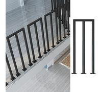 Kithiera in Metnero Quadrato Industriale per Scale Interne e Terrazze - Colonne a Forma Di U/M 4 Pezzi Balaustre Costruziin Ferro Resistente Design Moderno/M S-2Pcs/90Cm/35.4In