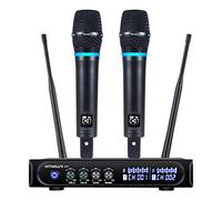 Kithouse S9 UHF Rechargeable Wireless Microphone System Karaoke Microphone Wireless Mic Cordless Dual with Bluetooth Recei.