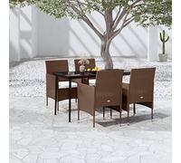 kithwjll Set di mobili da giardino da 5 pezzi con cuscini per terrazza, balcone e giardino, gruppo lounge con imbottiture e robusto telaio in acciaio per il relax all'aperto e riunioni sociali