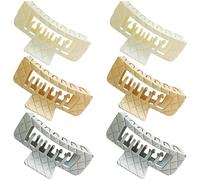 Kitiin Fermagli per capelli quadrati a doppia fila forti 2 file di denti rettangolari clip per artigli donne ragazze 2 file artigli fermagli per capelli doppi denti ricci lisci grande volume accessori