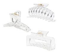 Kitiin, fermagli per capelli trasparenti, per capelli spessi/fini/sottili, per tenere i denti ad incastro da donna, con clip per capelli trasparenti, 3 pezzi (clip per capelli nere)