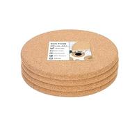 KITLAB Sottopentola in sughero, confezione da 4 sottobicchieri in sughero spesso ad alta densità, per piatti caldi, 20,3 cm, resistenti al calore, multifunzionali, cuscinetti caldi per tavolo e piano