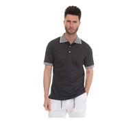 Kiton - Polo con chiusura a clip e contrasto - - Tops - Uomo - Nero - M