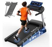 Kitopa Tapis roulant per casa, Treadmill fino a 7 CV e 20 km/H, professionale, grande battistrada con 18 pendenze, tapis roulant pieghevole con display LCD interattivo e Bluetooth, tapis roulant fino