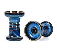 Kitosun Mars Hookah Bowl - Ciotola in terracotta smaltata con bordo compatibile Provost, ideale per tutti i tipi di sapori di Shisha 12-15 g (Denim)