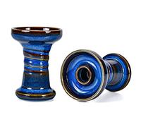Kitosun Mercury Hookah Bowl - Ciotola in terracotta smaltata con bordo compatibile con Provost & Foil, ideale per tutti i tipi di sapori di Shisha 10-13 g(Denim)