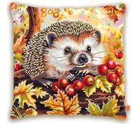kitphoenix Cuscino Punto Croce da Ricamare Riccio Punto Croce Kit da Ricamare 40x40cm Cuscino Ricamato a Mano con Punto Croce Set Fai da te per Adulti Principianti per Arredamento Casa