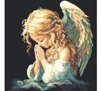 kitphoenix Diy Ricamo Punto Croce Set,Ragazza Angelo In Preghiera 50X70Cm 14Ct Principianti Cucito A Mano Cross Stitch Embroidery Starter Kit Per Decorazione Domestica