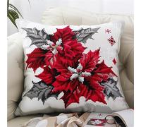 kitphoenix Kit Punto Croce Cuscini Natale Punto Croce Prestampato 40x40cm Cuscino Ricamato a Mano con Punto Croce Set Fai da te per Adulti Principianti per Arredamento Casa