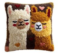 kitphoenix Set Cuscini Con Bloccaggio A Scatto Alpaca Kit Per Ricamare Cuscini Kit Per Fabbricare Cuscino A Punto Croce Per Bambini Adulti Principianti,Accessorio Per La Casa,Colorato,43Cm×43Cm