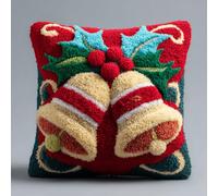 kitphoenix Set Cuscini Con Bloccaggio A Scatto Christmas_Bells Kit Per Ricamare Cuscini Kit Per Fabbricare Cuscino A Punto Croce Per Bambini Adulti Principianti,Accessorio Per La Casa,43Cm×43Cm