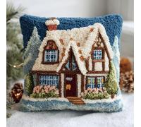 kitphoenix Set Cuscini Con Bloccaggio A Scatto Città Di Natale Kit Per Ricamare Cuscini Kit Per Fabbricare Cuscino A Punto Croce Per Bambini Adulti Principianti,Accessorio Per La Casa,43 Cm×43 Cm