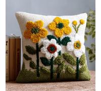 kitphoenix Set Cuscini Con Bloccaggio A Scatto Fiori Kit Per Ricamare Cuscini Kit Per Fabbricare Cuscino A Punto Croce Per Bambini Adulti Principianti,Accessorio Per La Casa,Colorato,43Cm×43Cm