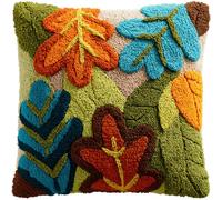 kitphoenix Set Cuscini Con Bloccaggio A Scatto Foglia Kit Per Ricamare Cuscini Kit Per Fabbricare Cuscino A Punto Croce Per Bambini Adulti Principianti,Accessorio Per La Casa,43Cm×43Cm