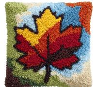 kitphoenix Set Cuscini Con Bloccaggio A Scatto Foglia Kit Per Ricamare Cuscini Kit Per Fabbricare Cuscino A Punto Croce Per Bambini Adulti Principianti,Accessorio Per La Casa,Colorato,43Cm×43Cm