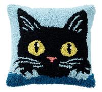 kitphoenix Set Cuscini Con Bloccaggio A Scatto Gatto Kit Per Ricamare Cuscini Kit Per Fabbricare Cuscino A Punto Croce Per Bambini Adulti Principianti,Accessorio Per La Casa,43Cm×43Cm