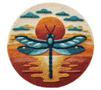 kitphoenix Set Di Tappeti Con Gancio Di Chiusura Libellula Kit Per Cuscini Ricamo Prestampato 50X 50Cm,Realizzare Tappeti Per Cuscini Per Divani