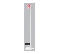 Kitpole - Piantana Porta Estintore colore bianco 9010, base flat completa di ASTA e CARTELLO