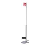 Kitpole - Piantana Porta Estintore colore grigio 7021, base flat completa di ASTA e CARTELLO