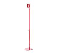 Kitpole - Piantana Porta Estintore colore rosso 3000, base flat completa di ASTA e CARTELLO