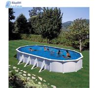 Piscina in acciaio fuori terra Atlantis 610x375x132 cm ovale bianco Bianco