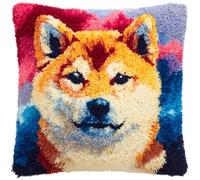 Kitquiver Diy Latch Hook Kit Cani Da Compagnia Animali Kit Fai Da Te Con Gancio A Punto Croce,Federa Per Cuscino,Decorazione Per La Casa 17x17In