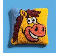 Kitquiver Kit Cuscino Con Gancio Di Chiusura,Pony Latch Hook Kit Cuscino Fai Da Te Fatto A Mano All'Uncinetto Ricamo,43X43Cm