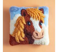 Kitquiver Kit Gancio Di Tappeto Diy Appeto Per Uncinetto,Pony Kit Di Federe Per Cuscino Con E Gancio Fai Da Te,Kit Per Ricamo A Punto Croce,Latch Hook 43X43Cm