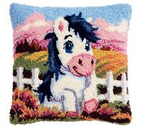 Kitquiver Kit Gancio Di Tappeto Diy Appeto Per Uncinetto,Pony Kit Di Federe Per Cuscino Con E Gancio Fai Da Te,Kit Per Ricamo A Punto Croce,Latch Hook 43X43Cm