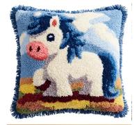 Kitquiver Kit Gancio Di Tappeto Pony Diy Tappeto Per Uncinetto,Kit Di Federe Per Cuscino Con E Gancio Fai Da Te,Kit Per Ricamo A Punto Croce,Latch Hook 43X43Cm