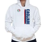 Kitry Felpa Uomo Bambino Logo Cagliari Scudetto Sport Calcio Calcetto Felpe Relax Tracksuit Stadio Allenamento Passione Cuore Tifoso Squadra Training Ballo