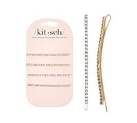 Kitsch Accessori per capelli da donna, eleganti e decorativi, fermagli per capelli extra lunghi e scintillanti, per eventi o look quotidiano, set da 4, oro e argento, regalo di San Valentino