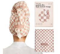 Kitsch Asciugamano Capelli XL in Microfibra per Donna - Scacchi Terracotta