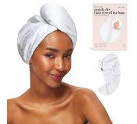 Kitsch Asciugamano per capelli in microfibra per donne, turbante per capelli per asciugare i capelli bagnati, asciugamano in microfibra super assorbente e ultra morbido, per capelli (bianco)