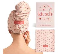 Kitsch Asciugamano per capelli XL in microfibra da donna, asciugamano in microfibra, super assorbente, ad asciugatura rapida, anti-crespo, per capelli lunghi e corti, turbante da donna, avvolgimento