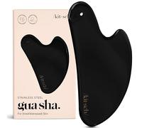 Kitsch Attrezzi per il viso Gua Sha in acciaio inossidabile, massaggiatore per drenaggio linfatico per viso e mento, snellente mascella, riduttore del doppio mento, strumento Gua Sha per la tensione
