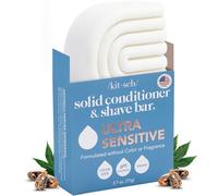 Kitsch Balsamo per capelli solido 2 in 1 e barra da barba, sapone da barba ultra sensibile e naturale per donne, prodotto negli Stati Uniti, senza profumo per pelli sensibili, zero sprechi, 76,5 g